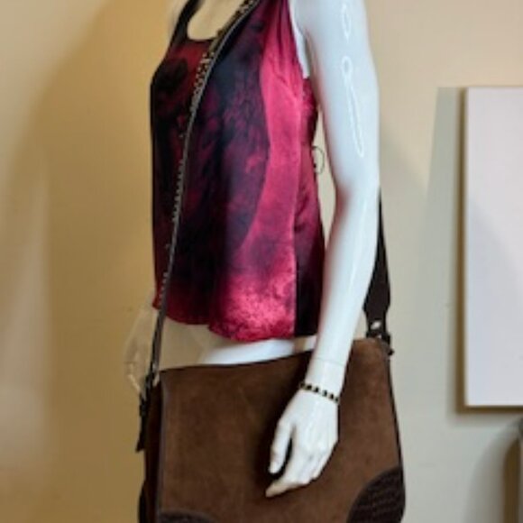 Prada Suede brown with alligator straps, messenger, shoulder bag, vintage - Picture 2 of 16